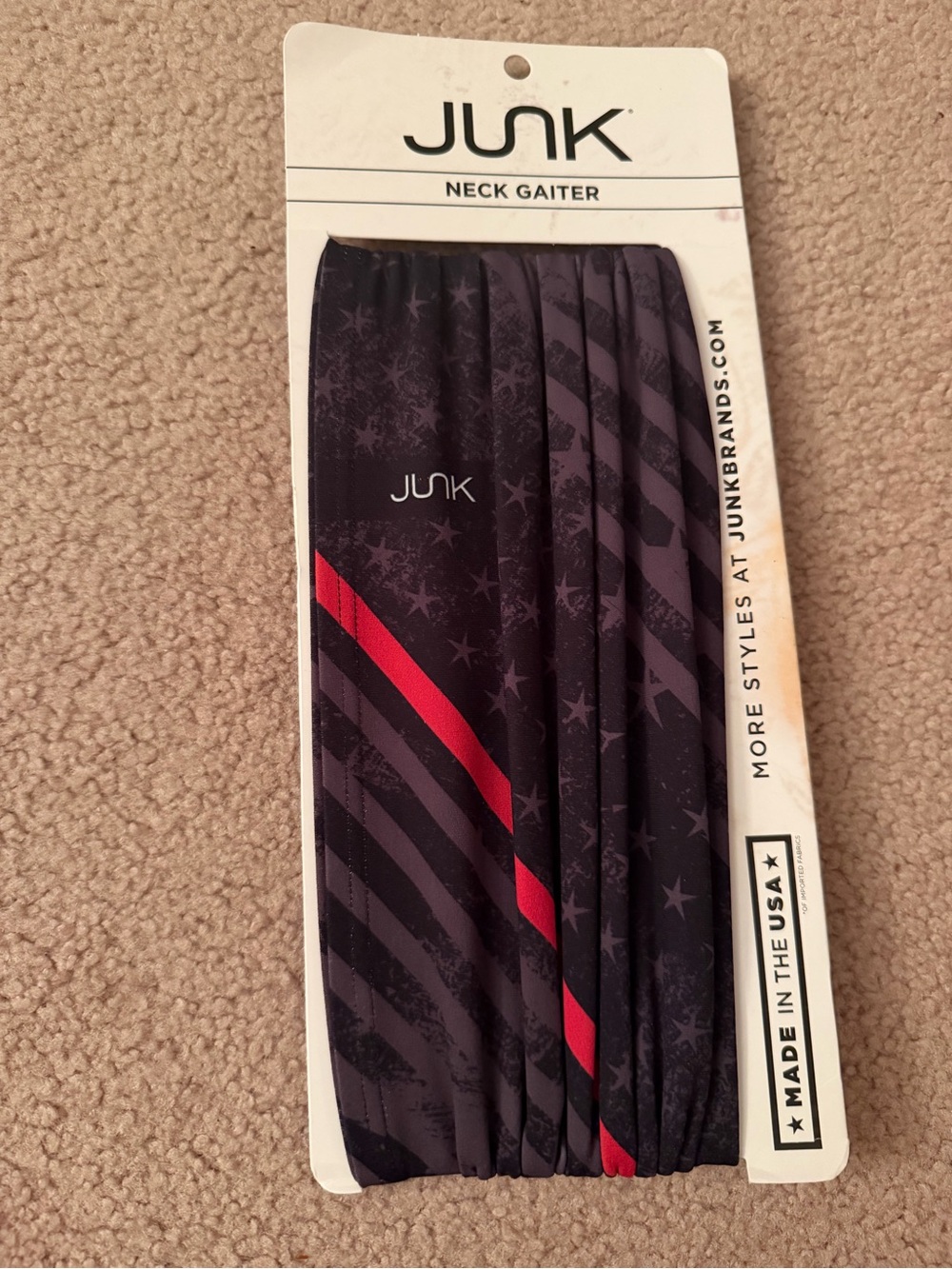 Junk “Night Watch” Thin Red Line Neck Gator- NWT